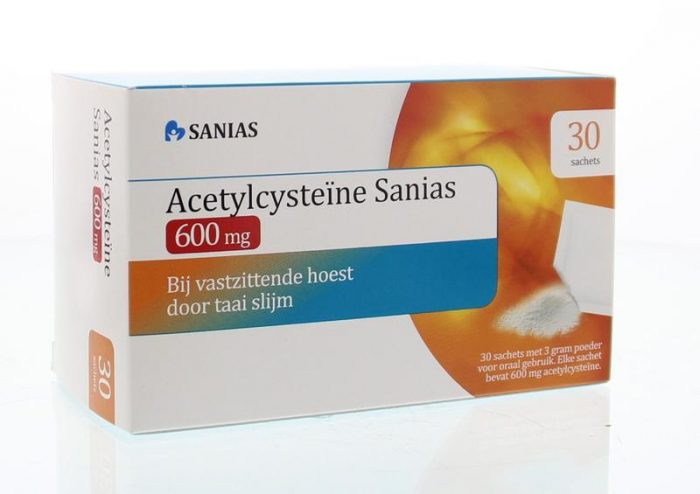 Acetylcysteine 600 mg sachets 30 x 3 gram Sanias