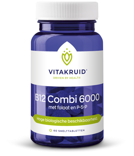 B12 Combi 6000 met folaat & P-5-P 60 tabletten Vitakruid