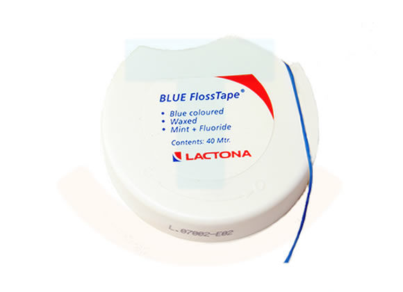 Blue Floss Tape fluoride en mint 50 meter Lactona