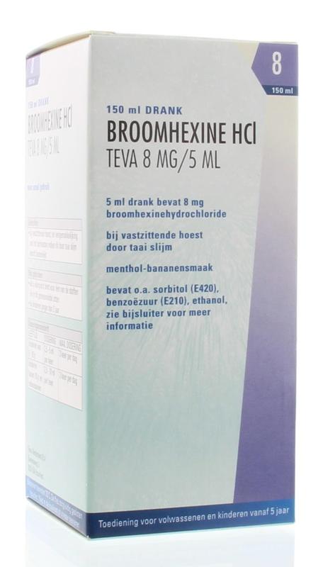 Broomhexine Hcl 8 mg/5 ml 150 ml Teva
