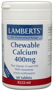 Calcium 400 mg kauwtabletten + Vit. D en Fos 60 kauwtabletten Lamberts