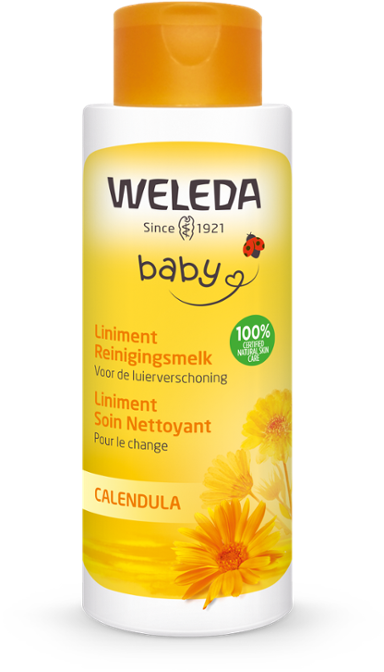 Calendula baby Liniment Reinigingsmelk 400 ml Weleda