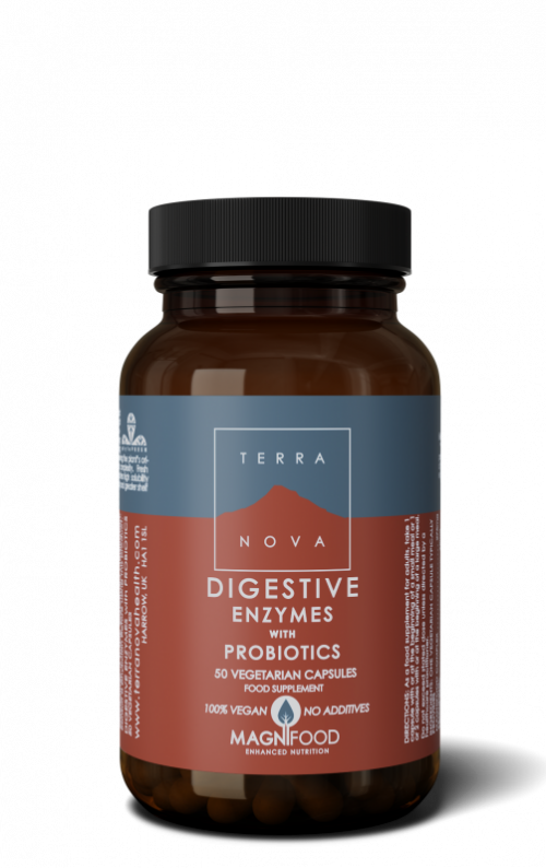 Digestive enzymes with probiotics 50 capsules Terranova