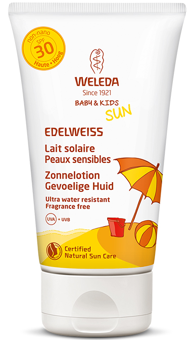 Edelweiss zonnelotion gevoelige huid SPF30 150 ml Weleda