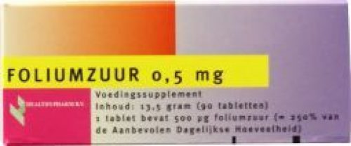 Foliumzuur 0.5mg 90 stuks Healthypharm
