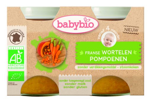 Groenten wortel pompoen 130 gram 2x130 gram Babybio