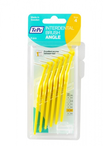 Interdental ragers Angle 0.7 mm geel Tepe