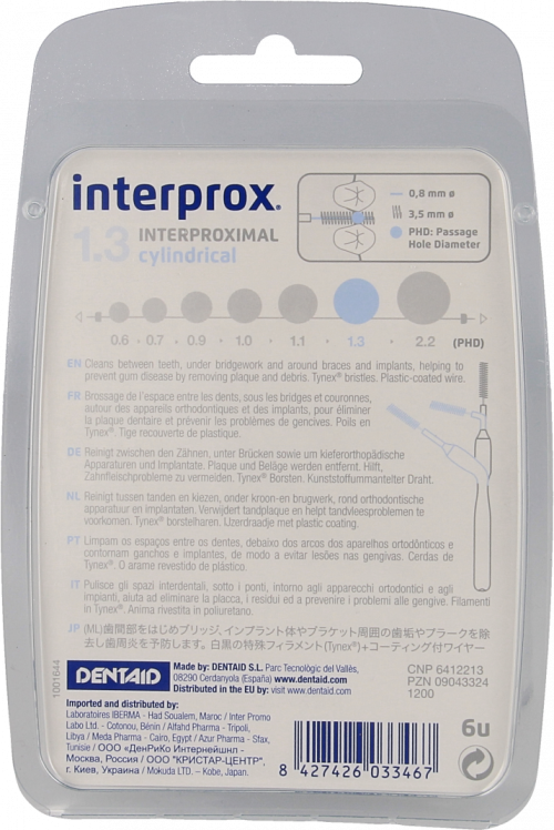 Interprox Premium Cylindrical 3,5 mm lichtblauw 6 stuks