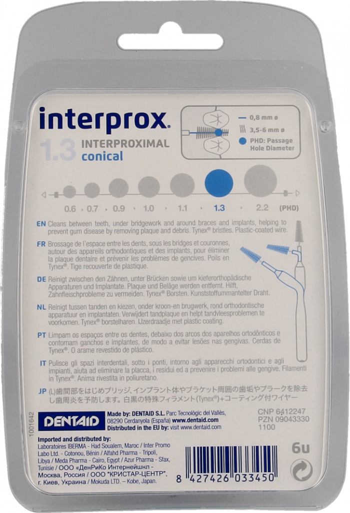 Interprox Premium conical 3,5-6 mm 6 stuks (blauw)