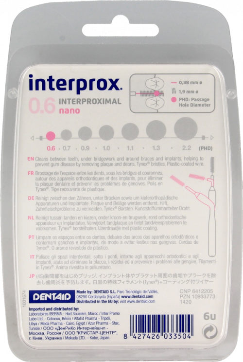 Interprox Premium nano 1,9mm 6 stuks (roze)