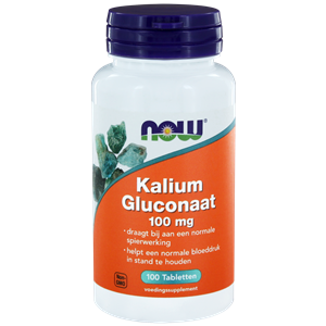 Kalium gluconaat 100 mg 100 tabletten NOW