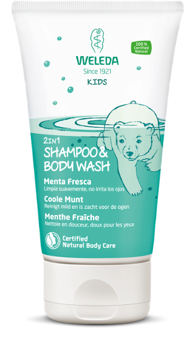 Kids 2 in 1 Shower & shampoo coole munt 150 ml Weleda