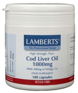Levertraan (cod liver oil) 1000 mg 180 capsules Lamberts