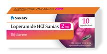 Loperamide 2 mg HCL 10 capsules Sanias