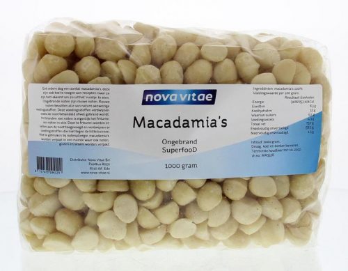 Macadamia ongebrand raw 1000 gram Nova Vitae