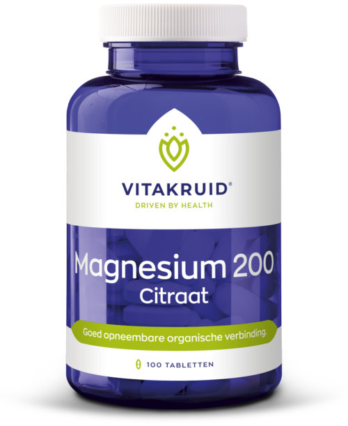 Magnesium 200 citraat 100 tabletten Vitakruid