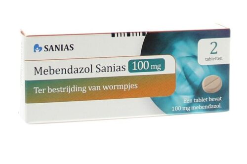 Mebendazol anti-wormtabletten 100 mg 2 stuks Sanias