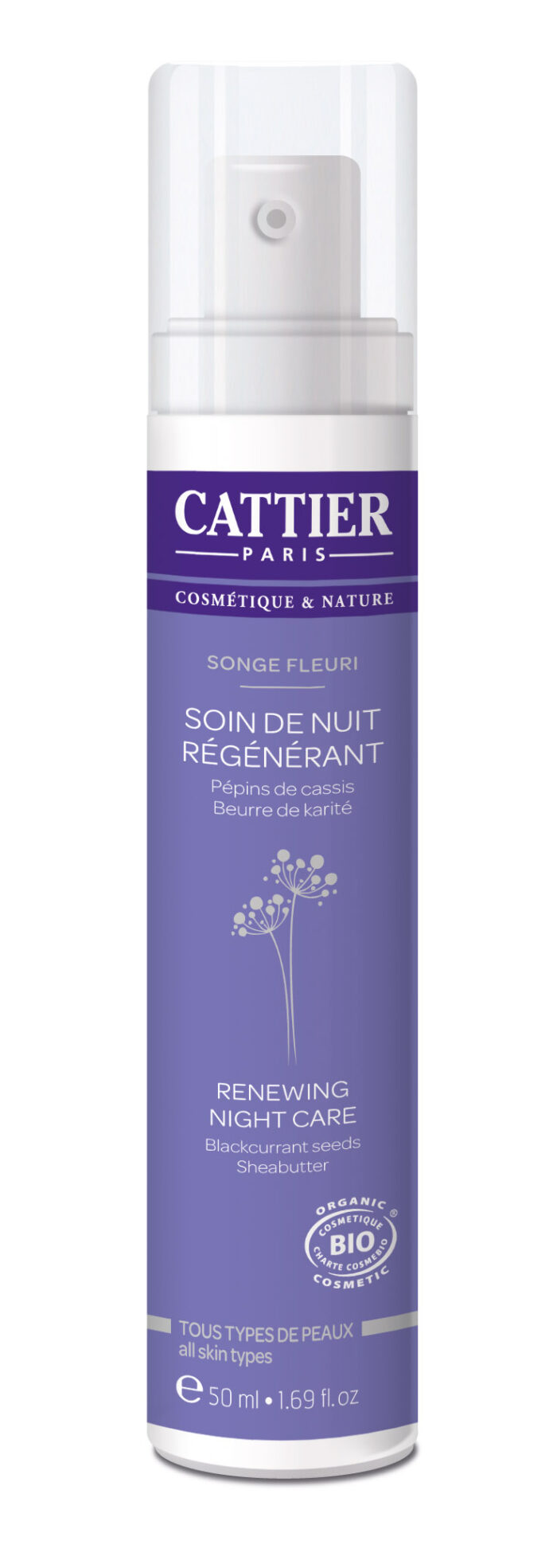 Nachtcreme songe fleuri 50 ml Cattier