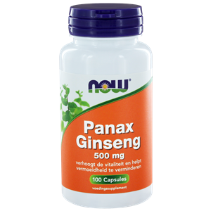 Panax ginseng 500 mg 100 vegicapsules NOW
