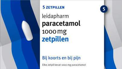 Paracetamol 1000 mg 5 zetpillen Leidapharm