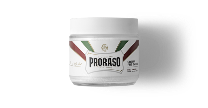 Preshave crème met Groene thee & Haver 100 ml (wit) Proraso