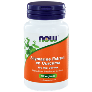 Silymarine extract 150 mg en curcuma 350 mg 60 vegicapsules NOW
