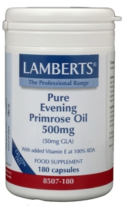 Teunisbloemolie 500 mg (pure evening primrose oil) 180 vegicapsules Lamberts