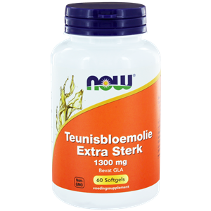 Teunisbloemolie extra sterk 1300 mg 60 softgels NOW