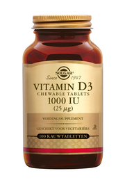 Vitamin D-3 1000 IU/25 mcg Chewable Tablets 100 stuks Solgar