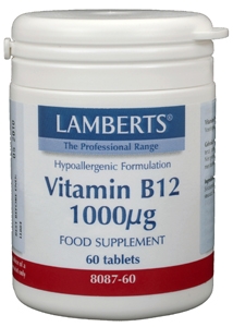 Vitamine B12 1000 mcg (cyanocobalamine) 60 tabletten Lamberts