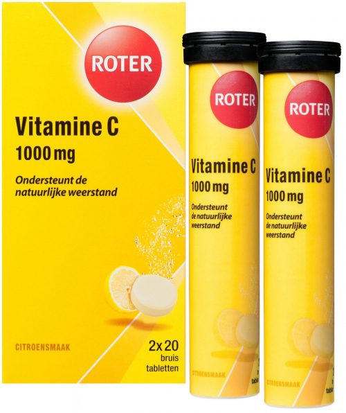 Vitamine C 1000 mg CITROEN duo 2 x 20 bruistabletten 40 bruistabletten Roter