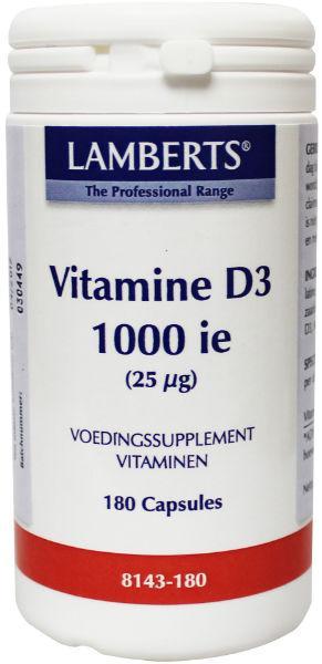 Vitamine D3 1000IE 25 mcg 180 capsules Lamberts