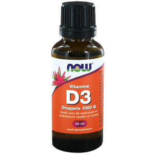 Vitamine D3 druppels 1000IE 30 ml NOW