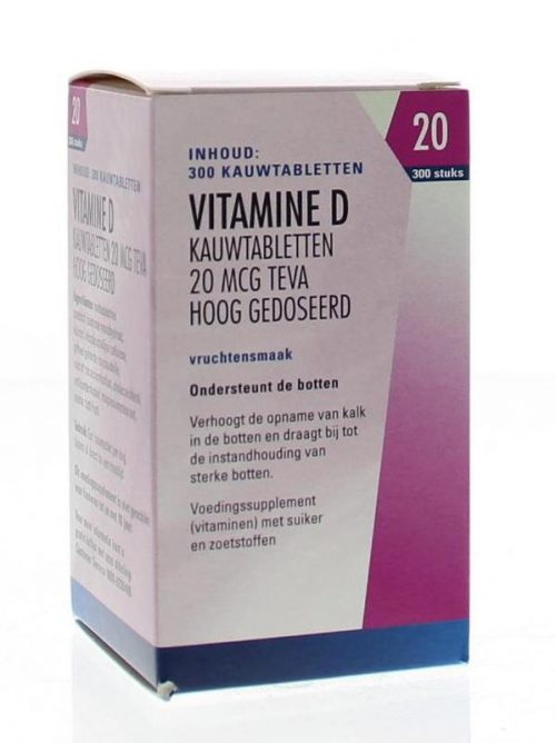 Vitamine D 20 mcg 800IE 300 tabletten Teva