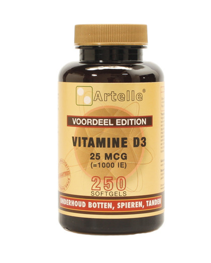 Vitamine D 25mcg 1000 IE 250 softgels Artelle