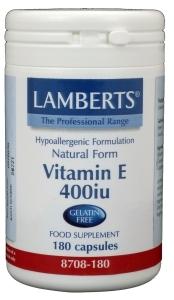 Vitamine E 400IE natuurlijk 180 vegicapsules Lamberts