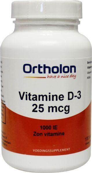 Vitamine d3 25mcg (1000 iu) Ortholon - 100 vegicapsules