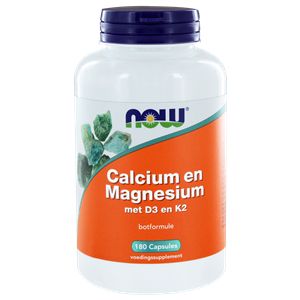 capsuleslcium en Magnesium met D3 en K2 180 capsules NOW