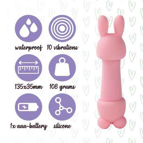 Mister Bunny massage vibrator 2 caps roze Feelztoys