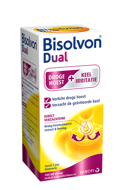 Dual droge hoest/keelirritatie siroop 100 ml Bisolvon