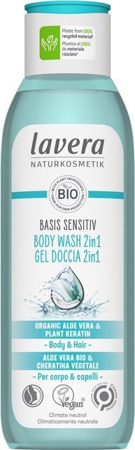 Basis Sensitiv douchegel/body wash 2 in1 250 ml Lavera