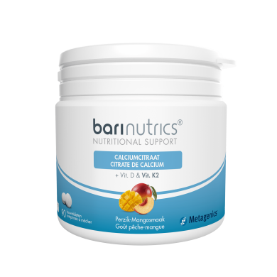 Calciumcitraat perzik-mango 90 kauw tabletten Barinutrics
