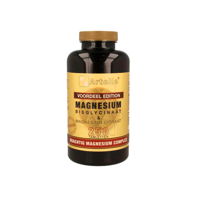 Magnesium bisglycinaat & citraat 250 tabletten Artelle