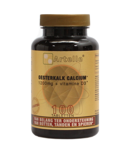 Oesterkalk 1200 mg, Calcium + Vit D3 100 tabletten Artelle