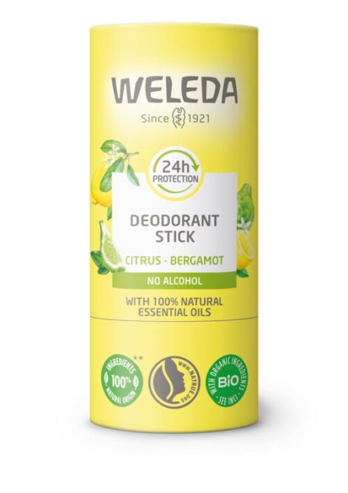 Citrus + bergamot 24U deodorant stick 50 gram Weleda