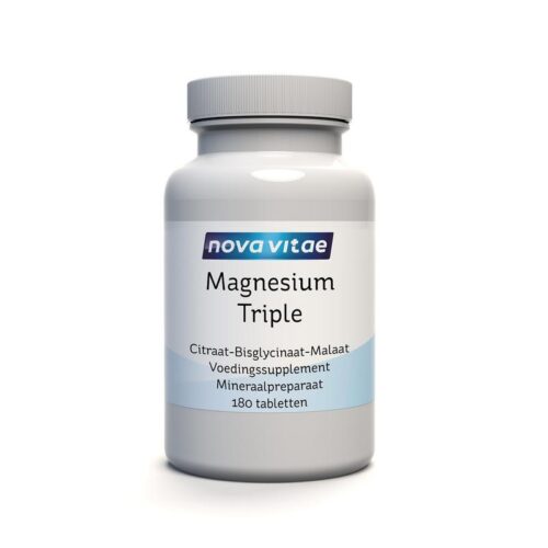 Magnesium triple citraat bisglycinaat malaat 180 tabletten Nova Vitae