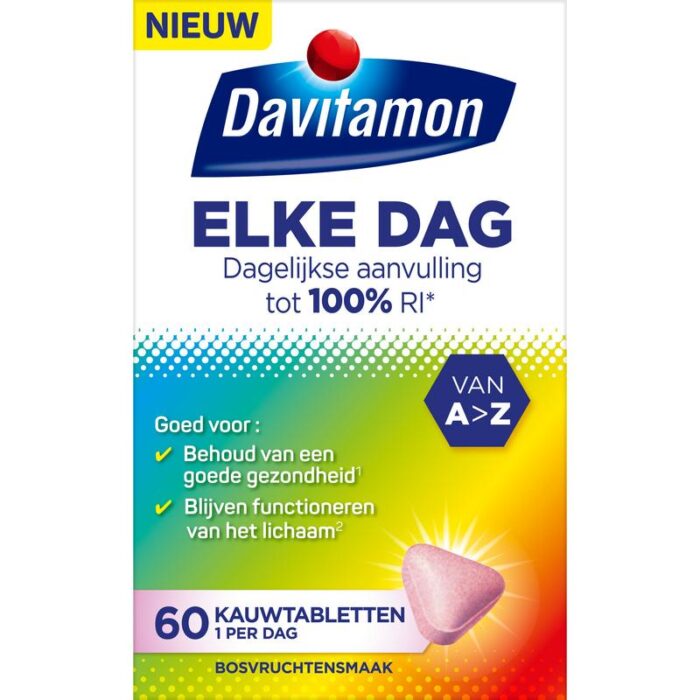 Elke dag 60 kauwtabletten Davitamon