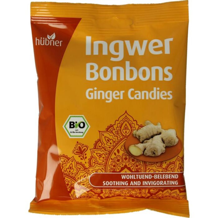 Gember bonbons bio 70 gram Hubner