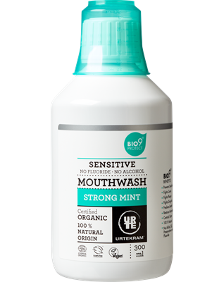 Mondwater sensitive strong mint 300 ml Urtekram