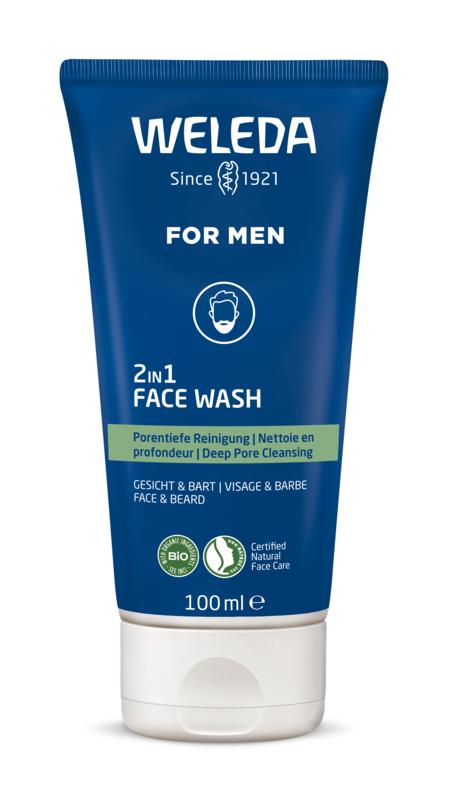 Men 2 in1 reinigingsgel gezicht en baard 100 ml Weleda